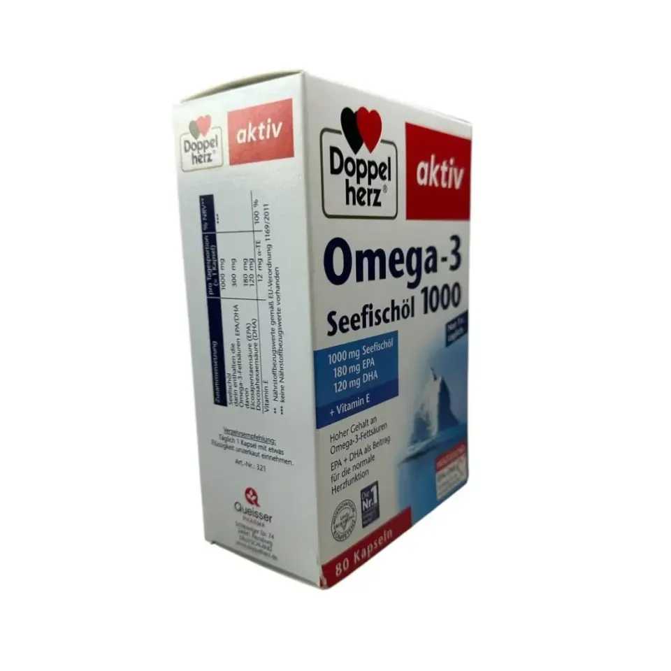 Жирні кислоти омега 3 1000 мг Doppelherz Omega-3 1000, 80 капсул - Зображення 3